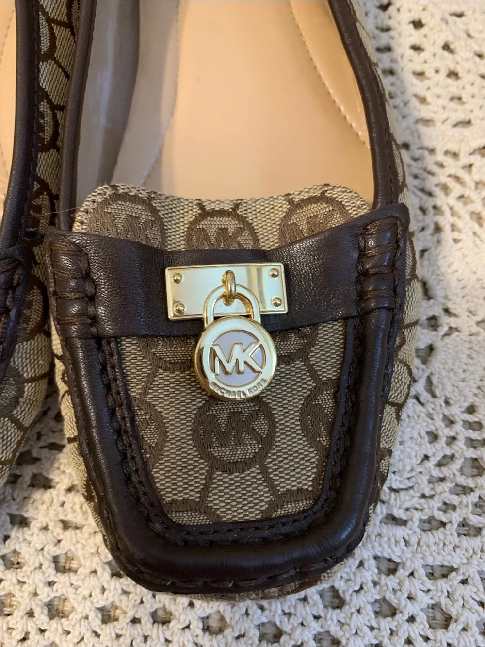 Michael Kors Hamilton monogram jacquard loafers size 8